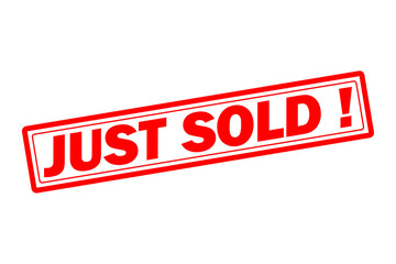 JUST SOLD ! - Red Rubber Stamp with text JUST SOLD ! 
