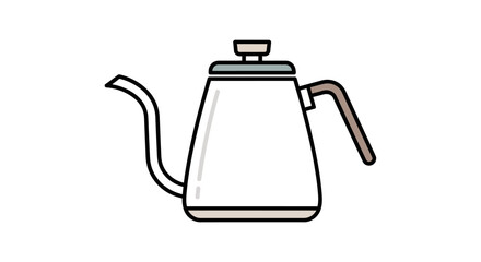 Obraz premium Simple line drawing of a stovetop espresso coffee maker.