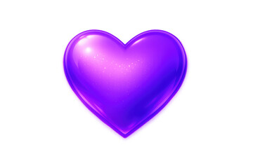 Fototapeta premium Purple glossy 3d heart balloon creating an icon of love and romance, representing passion, care, and emotional connection