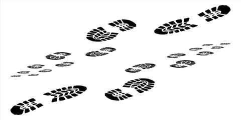 Human footprints icon isolated on white background.Shoe print.  Vector art. © edi