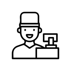 Smiling Cashier Service Icon