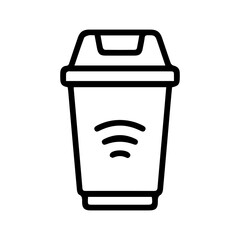 Coffee Cup Icon with Wifi Symbol
