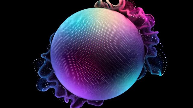 Wave particle digital splash array glitch sphere distortion datum technology cyberspace network business computer abstract futuristic information database programming software future data