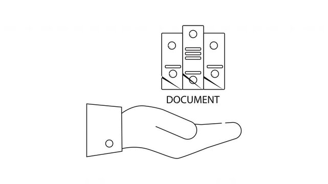 Document Handling Illustration - Business Concept and Information Management.