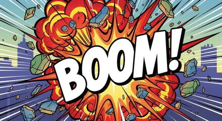 Fototapeta premium Comic Book Explosion - A Dynamic Visual.