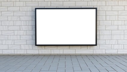 A blank canvas on a brick wall, ready for creative expression and artistic inspiration