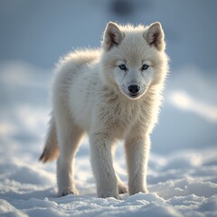 arctic fox in the snow