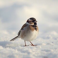 sparrow in snow