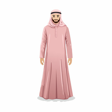 Illustration of a man wearing traditional Arabic clothing.