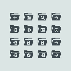 Collection of various folder icons for different functions