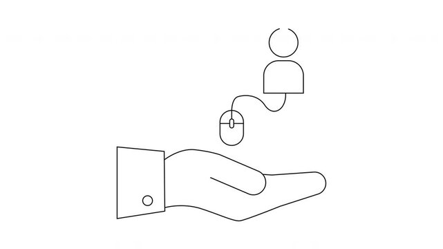 Hand Holding Mouse Cursor - Digital Interaction and Control Concept.