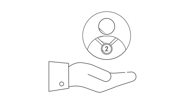 Hand Holding Person Icon - Support and Care Concept.