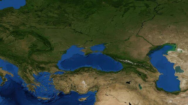 Satellite Map Zoom Animation From World View To Makiivka Ukraine