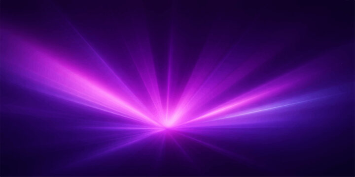 A shiny purple star burst with bright energy rays creates an abstract disco light design, featuring a glowing space explosion and laser flash backgrounds