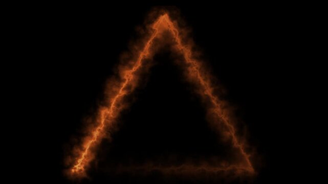 Fiery triangle border with abstract motion