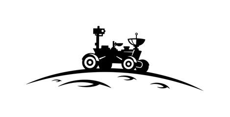 Lunar Rover on Rocky Terrain Vector Illustration © Abu