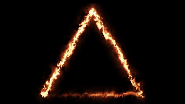 Triangle fire outline motion effect background