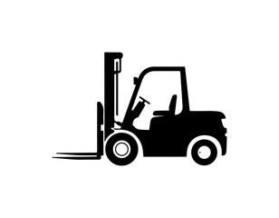 Fototapeta premium Black and White Forklift Vector Illustration