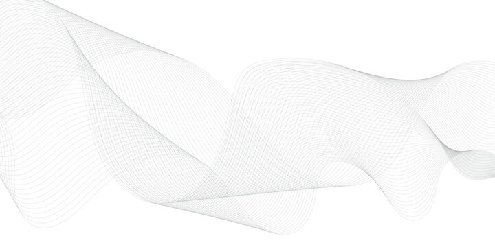 Stylized line art background. Vector illustration. Wave with lines created using blend tool. Curved wavy line, smooth stripe.