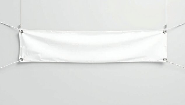 A white rectangular cloth with elastic straps on each corner laid out on a white surface