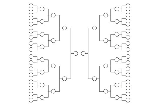 bracket game tournament vector template illustration 32 team