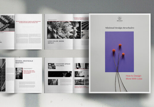 Minimal Grayscale Lifestyle PhotoBook Brochure Layout