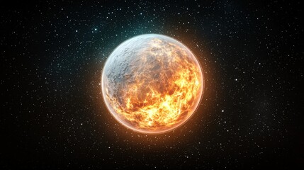 Fototapeta premium A globe with a glowing carbon emission overlay, set against a starry space background
