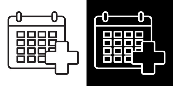 Medical Appointment White Icon Set Design