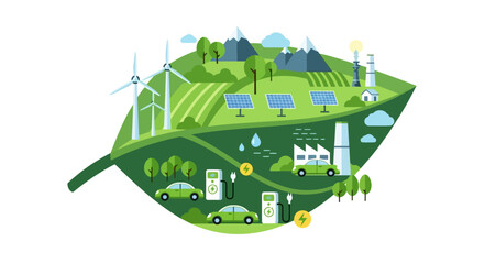 vector illustration of eco green city © Pipahs