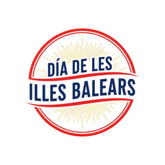 Celebrating Balearic Islands Day with vibrant D&iacute;a de las Islas Baleares emblem