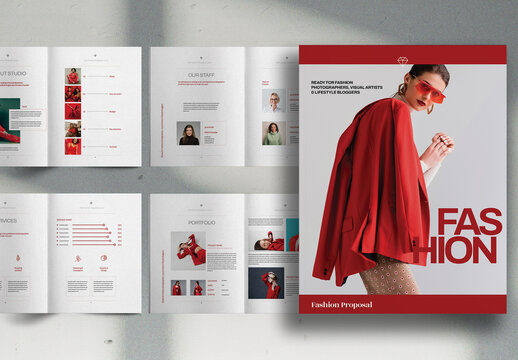 Red Fashion Studio Promo Marketing Proposal Brochure Layout
