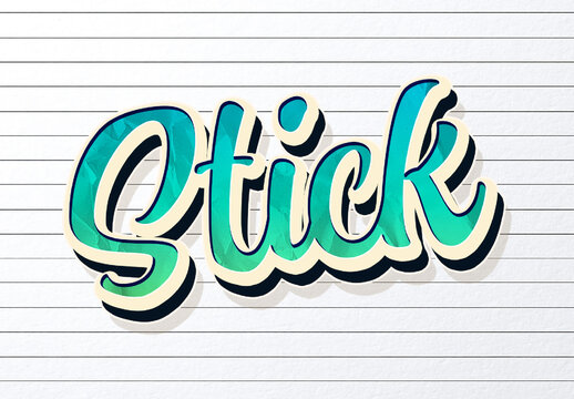 Paper Cursive Sticker Text Effect