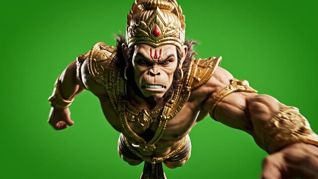 Hanuman Flying Forward Divine Monkey God