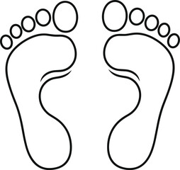 Obraz premium Human foot outline vector illustration, anatomy concept, podiatry design, educational footprint drawing, medical biology symbol, simple silhouette artwork