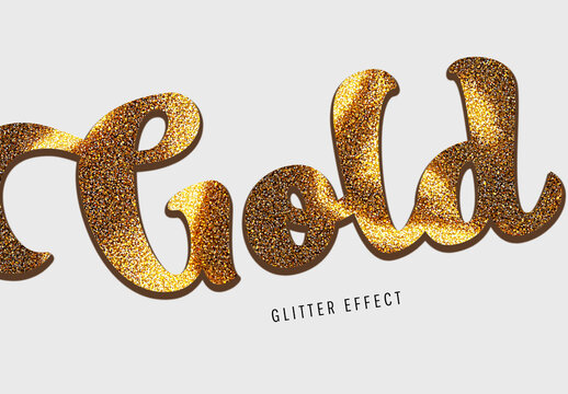 Luxury Glitter Script Text Effect