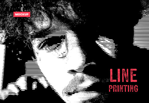 Line Printing Effect Mockup
