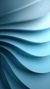 The image is a blue and white abstract design with a wave pattern