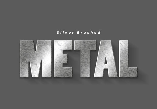 Metallic Silver Brushed Text Effect