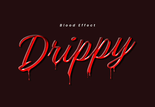 Terror Dripping Blood Script Text Effect