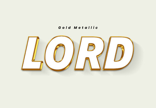 Embossed Gold Metallic Text Effect