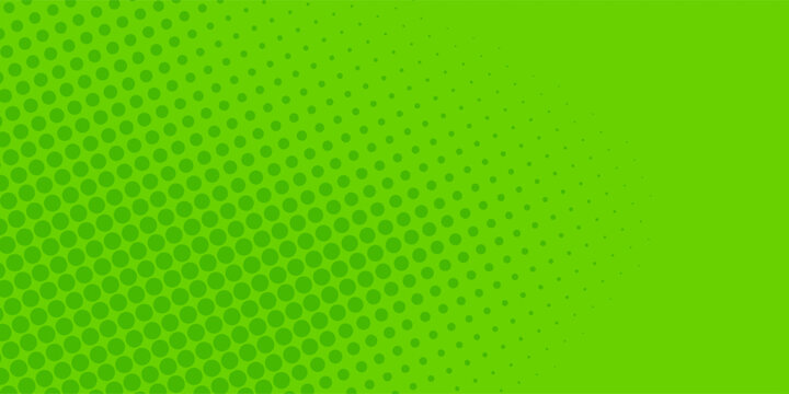 Dots halftone green color pattern gradient texture with technology digital background. Dots pop art comics with nature graphic design.