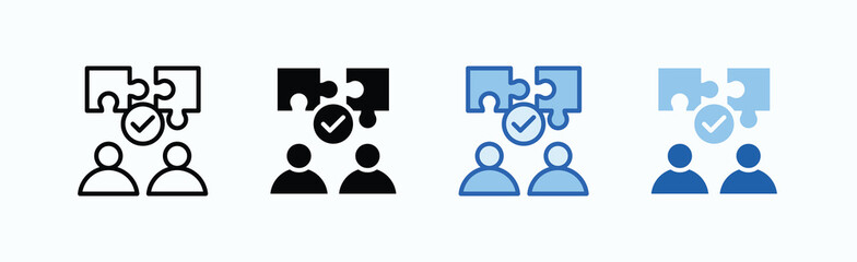 Obraz premium Cooperation Icon Sheet Multiple Style Collection Isolated Vector