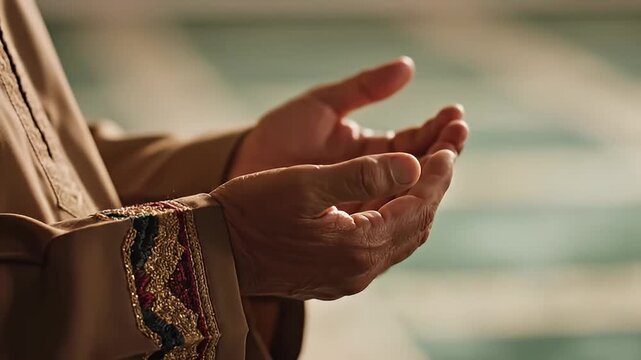 A Person's Hands in Prayer, Praying Hands, Spiritual and Religious Concept