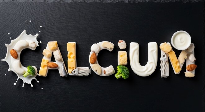 Calcium rich foods including dairy products and vegetables