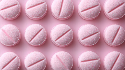 Pink Pills Symmetrical Array of Medication