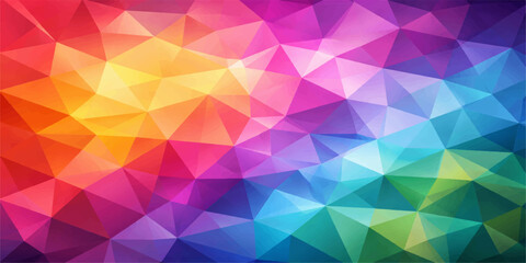 Obraz premium Abstract geometric background featuring a colorful mosaic pattern of pink and blue triangles in a seamless vector illustration style for a modern wallpaper design element
