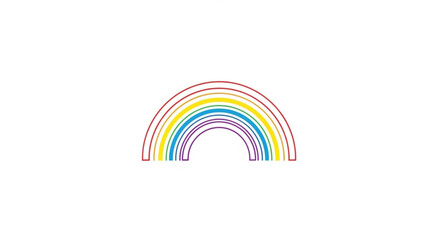 Obraz premium Colorful rainbow illustration with vibrant colors and simple design on white background
