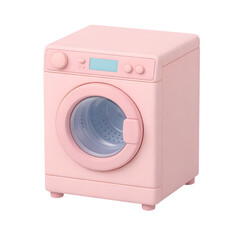 Isometric washing machine pastel pink modern minimal front load digital display clean appliance home cheerful style