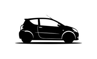 Minimalist Black Compact Car Vector