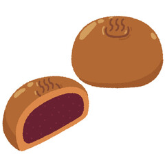 温泉まんじゅうのイラスト